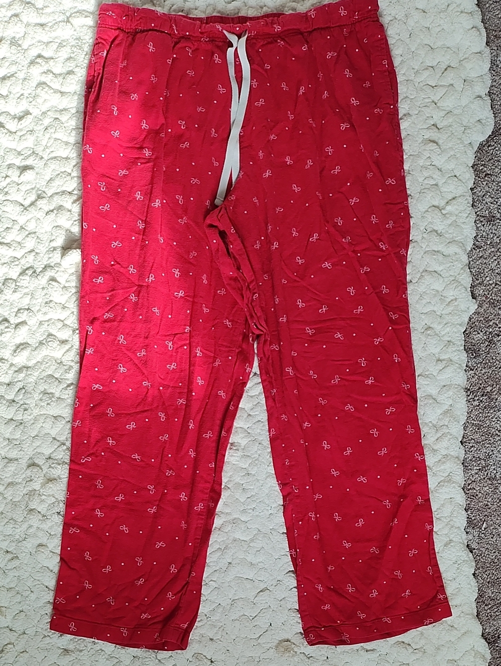 Sonoma Red Pajama Pants with Tiny White Bow Print